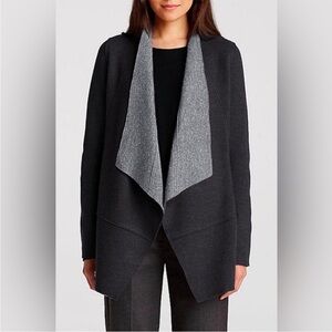 Eileen Fisher Charcoal Grey Felted Merino Doubleknit Long Jacket Size Small $358